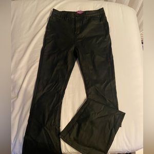NEVER WORN Edikted Luna Faux Leather Flare Jeans